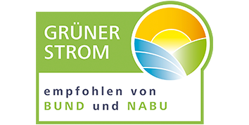 Logo für Grünen Strom empfohlen von Bund und NABU